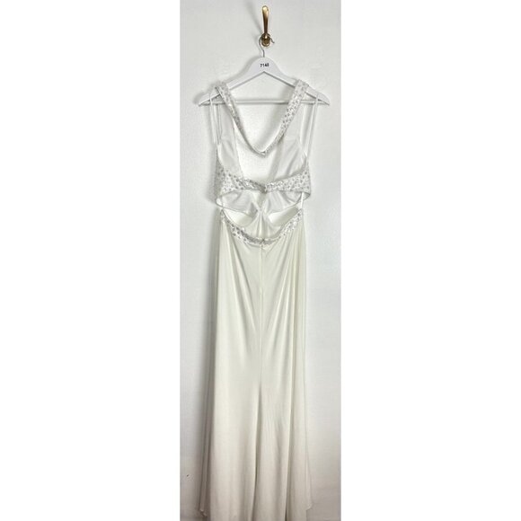 MAC DUGGAL Sequin Sheath Gown in White Size US 10 - Picture 5 of 8